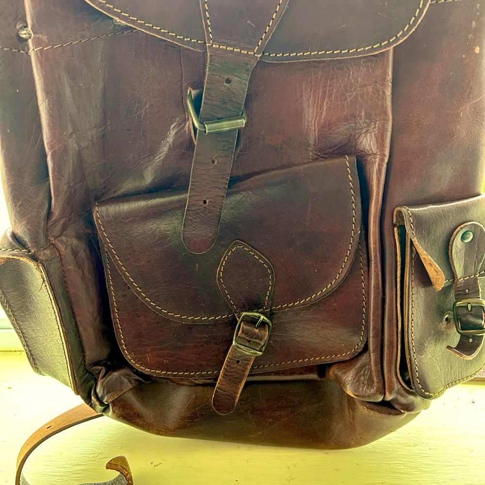 Backpack Leather Artisan Medium Size - image 2